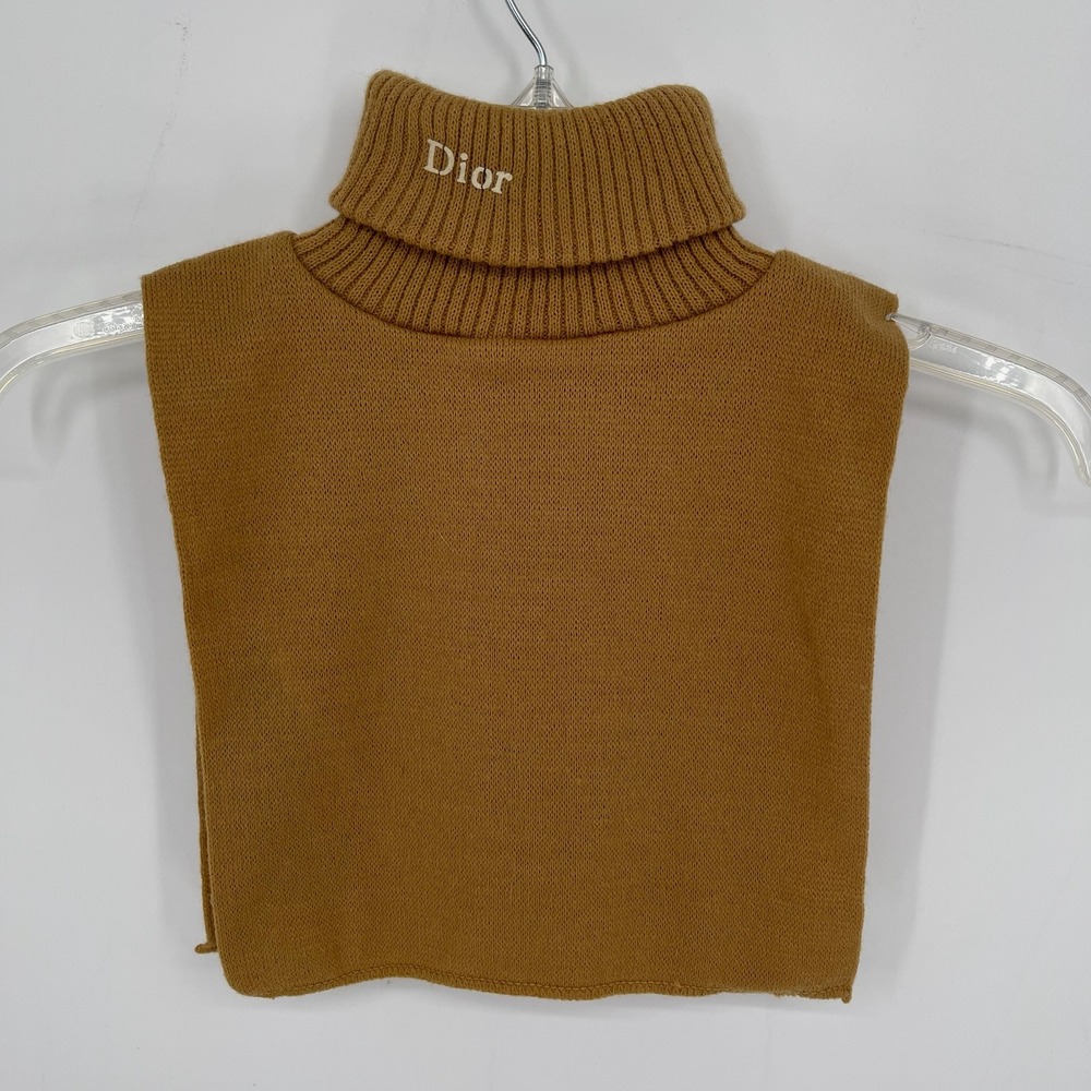 Christian Dior Women's Vintage Brown Logo Turtleneck Dickey Neck Warmer‎ Size OS